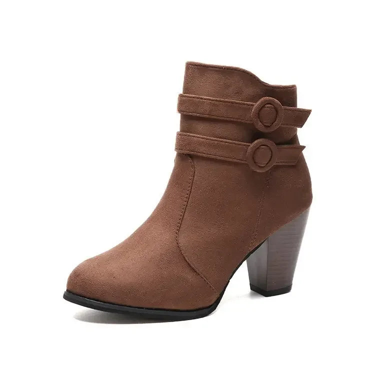 Thick High Heels Ankle Boots