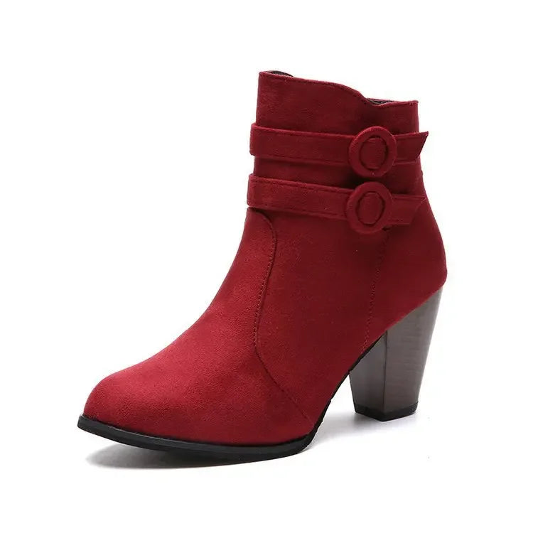 Thick High Heels Ankle Boots