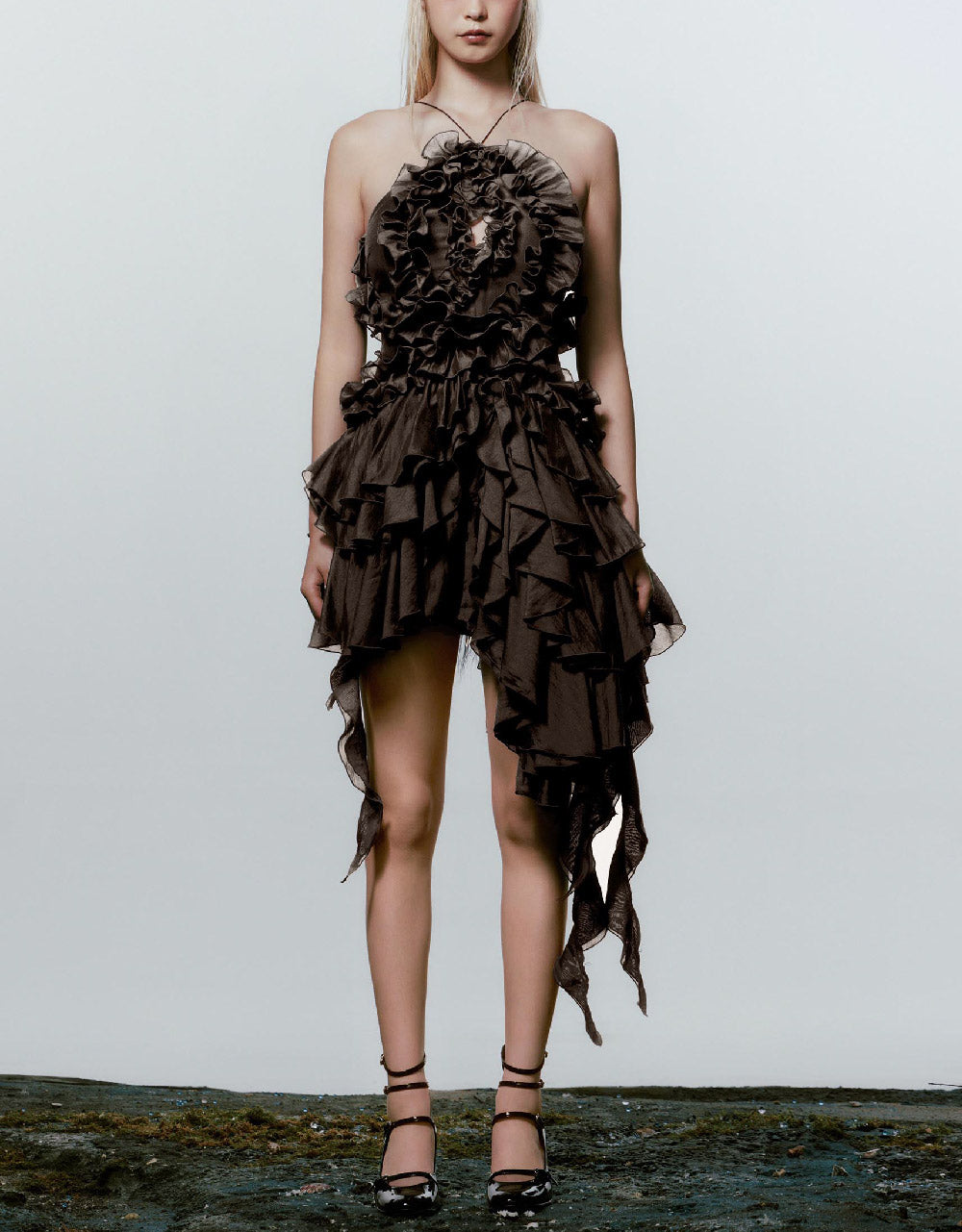 Sleeveless Off-Shoulder A-Line Dress