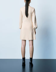 Bow Décor Crew Neck Knitted Dress