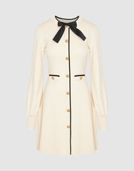 Bow Décor Crew Neck Knitted Dress