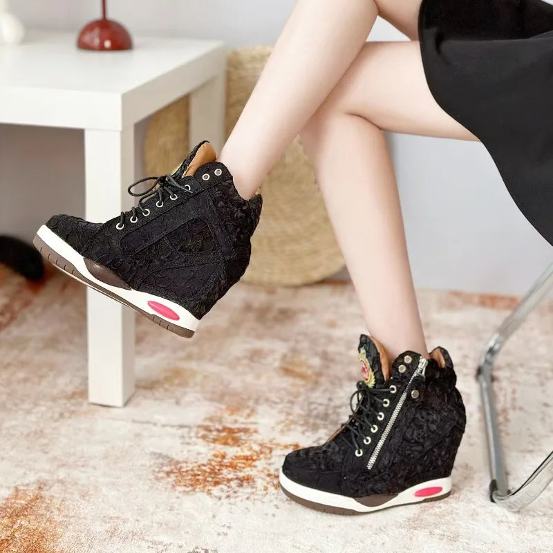 Ultra-high Slope Heel High-top Rivets Women's Boots