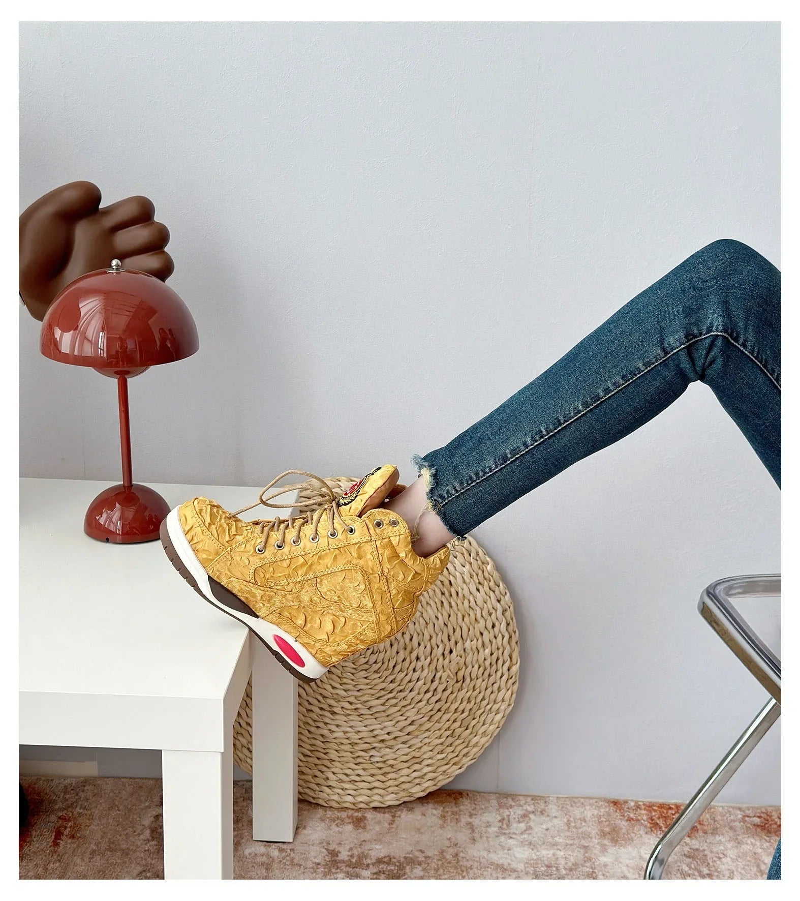 Ultra-high Slope Heel High-top Rivets Women's Boots