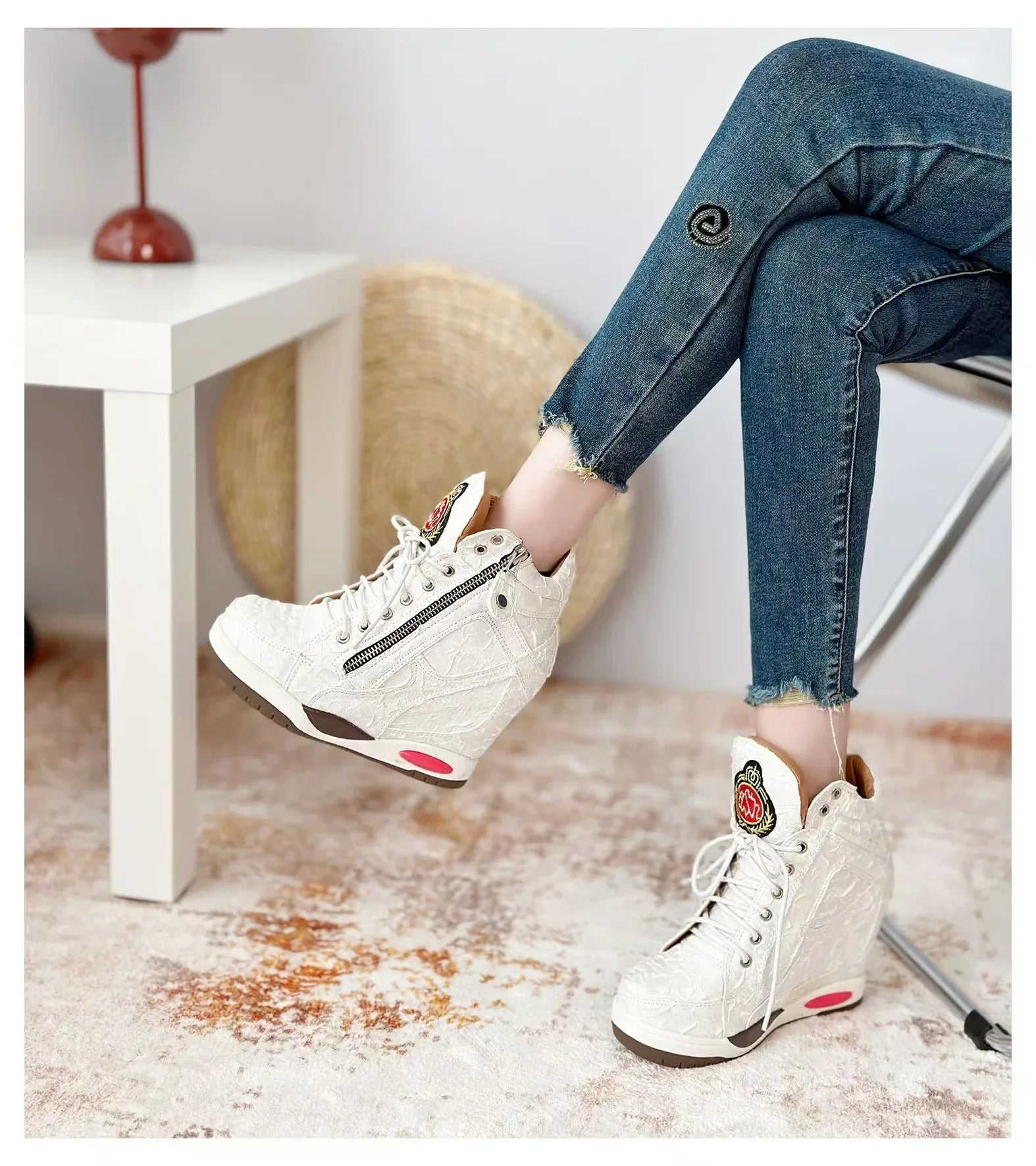 Ultra-high Slope Heel High-top Rivets Women's Boots