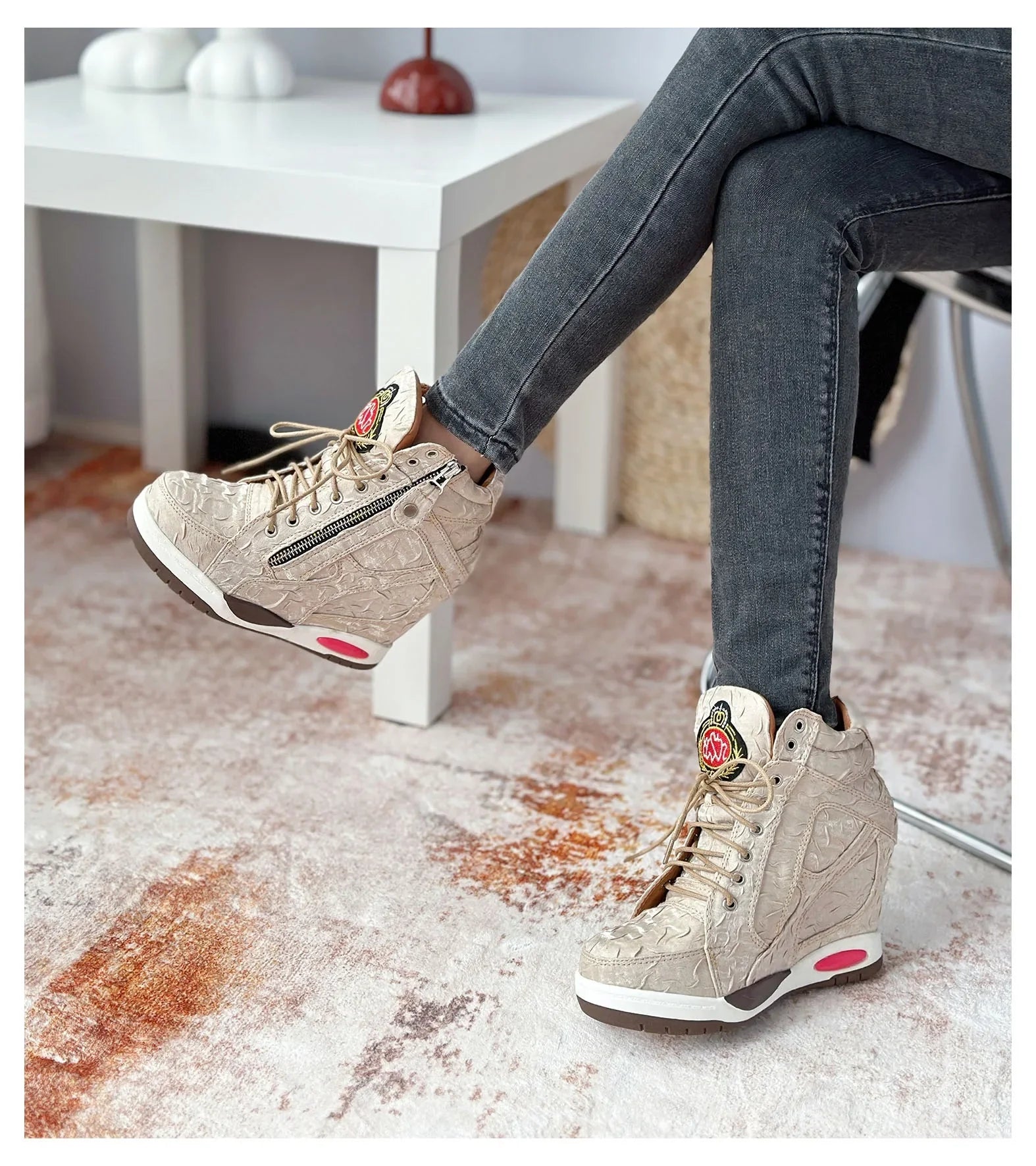 Ultra-high Slope Heel High-top Rivets Women's Boots