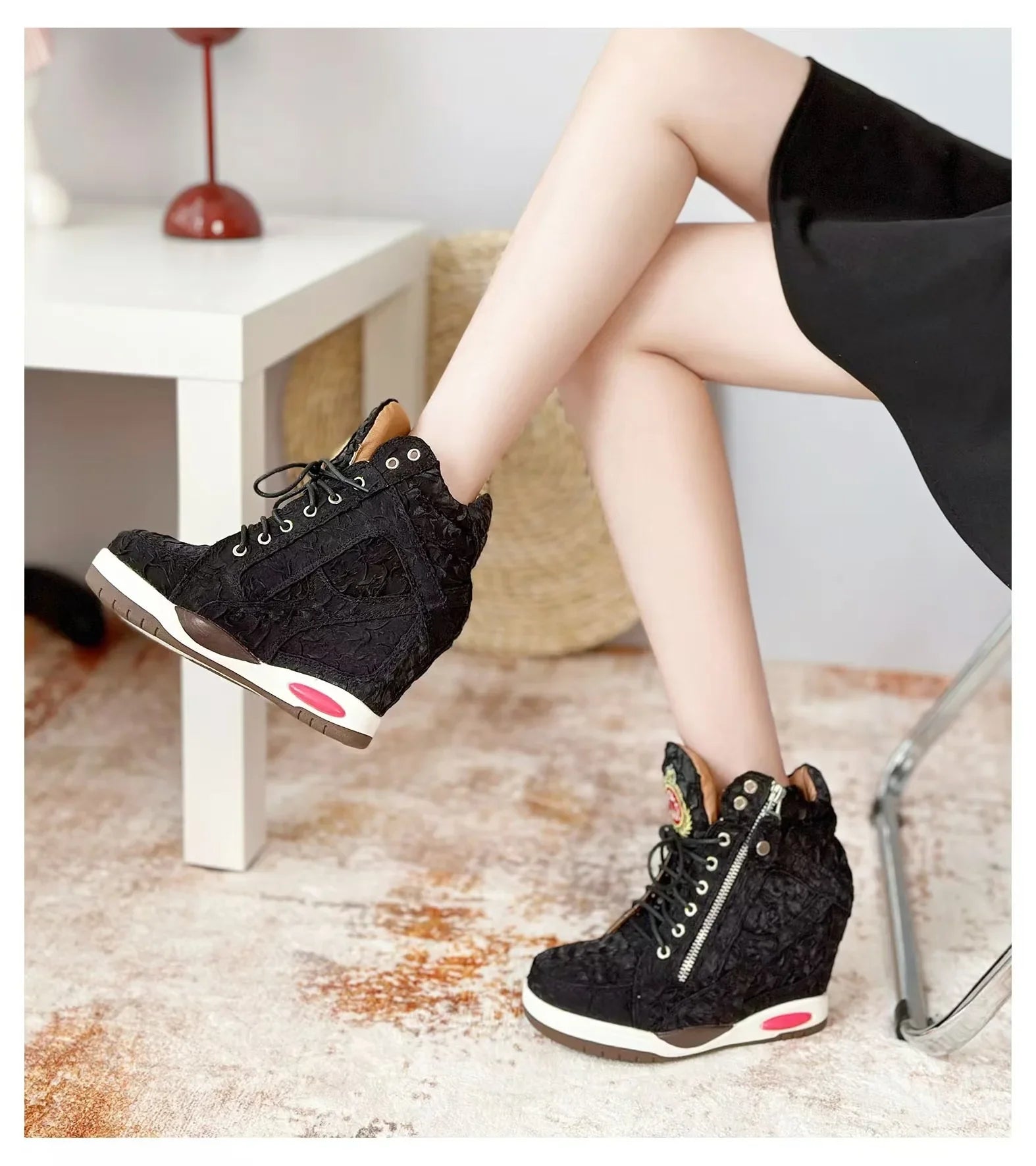 Ultra-high Slope Heel High-top Rivets Women's Boots