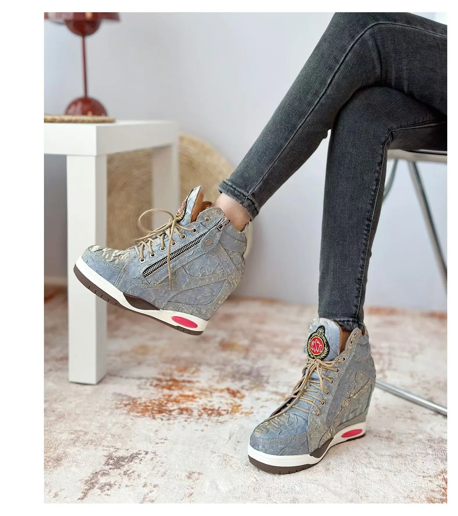 Ultra-high Slope Heel High-top Rivets Women's Boots