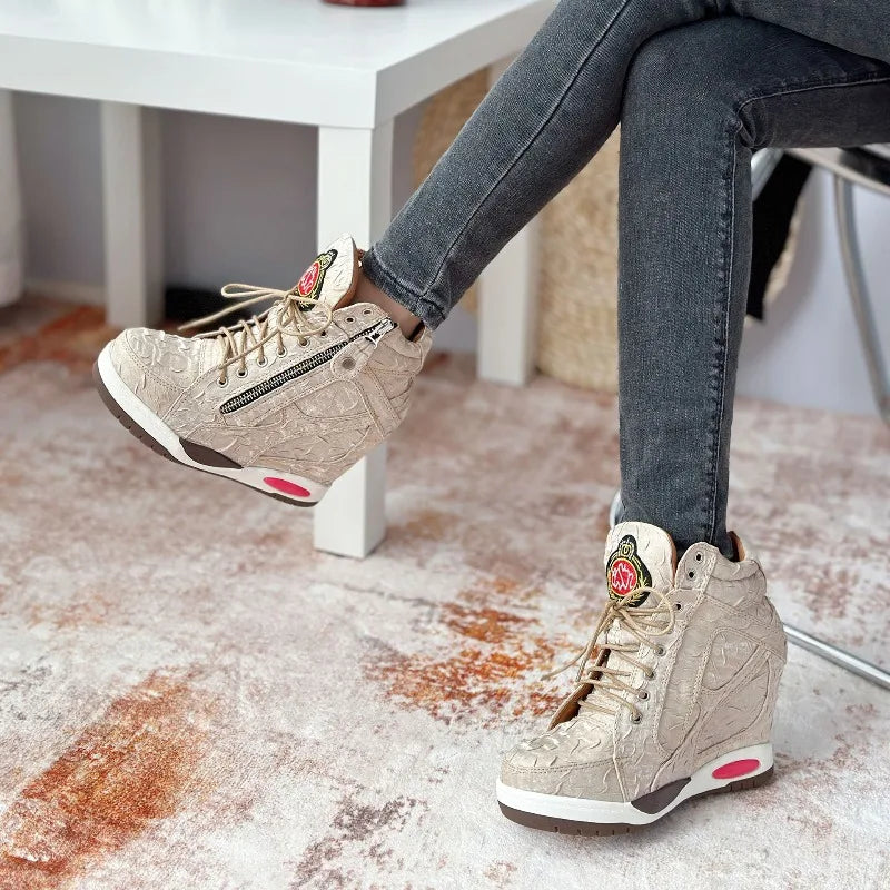 Ultra-high Slope Heel High-top Rivets Women's Boots