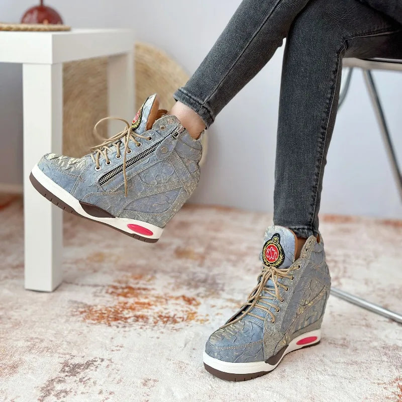 Ultra-high Slope Heel High-top Rivets Women's Boots