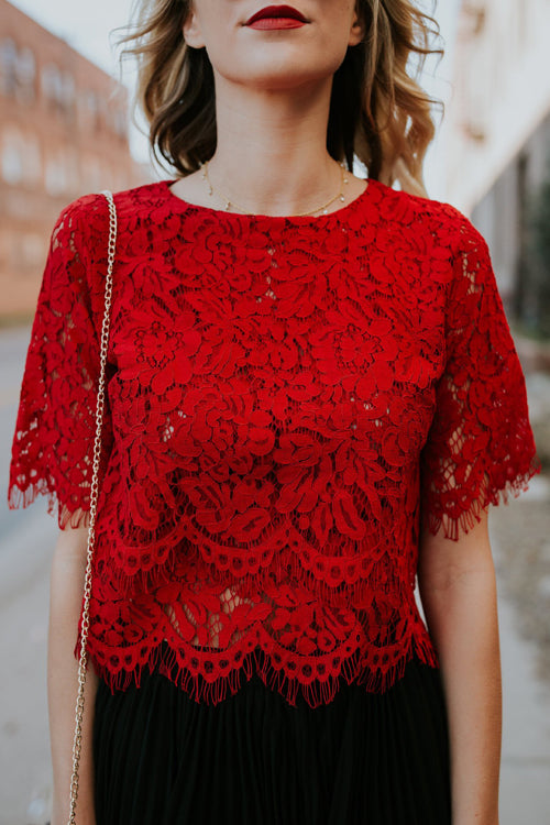 Marry Me Lace Short Sleeve Top - 3 Colors