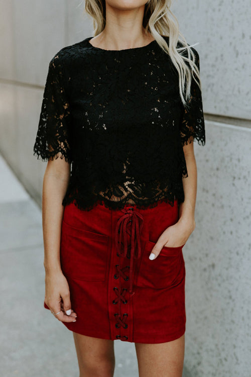 Marry Me Lace Short Sleeve Top - 3 Colors