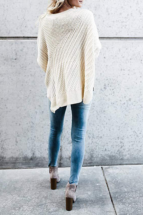 Take It Easy Zip Up Knit Cape Sweater - 5 Colors