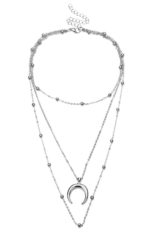Crescent Bead Layered Necklace