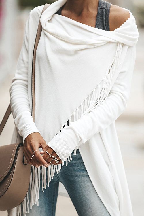 Freethinker Cream Tassel Up Knit Cardiagn - 3 Colors