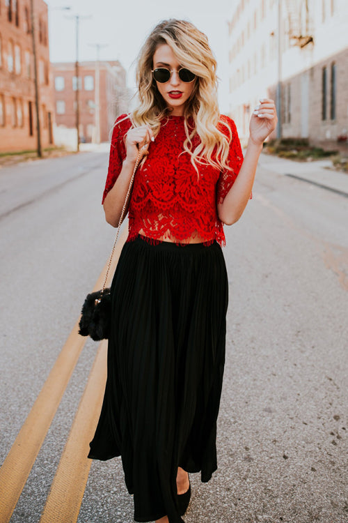 Marry Me Lace Short Sleeve Top - 3 Colors