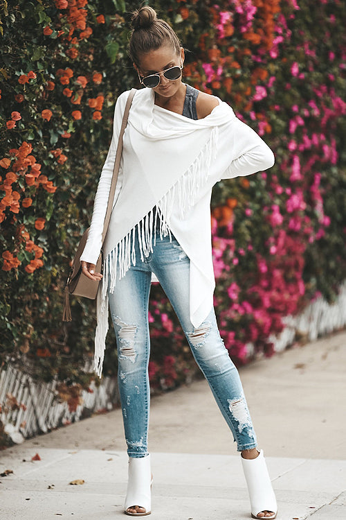 Freethinker Cream Tassel Up Knit Cardiagn - 3 Colors