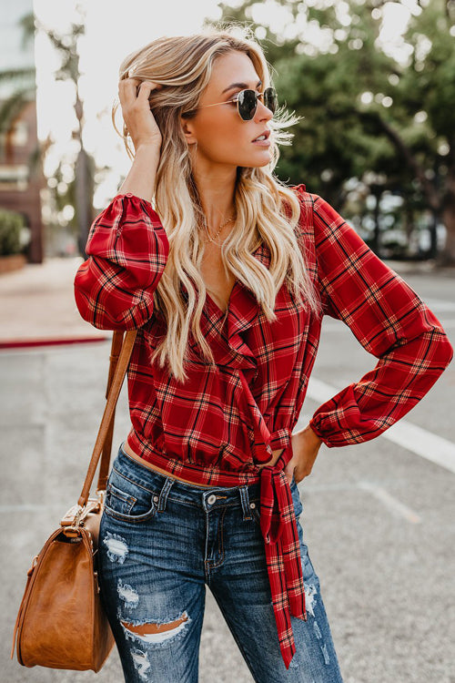 Back to School Tartan Ruffle Shirt - 2 Colors