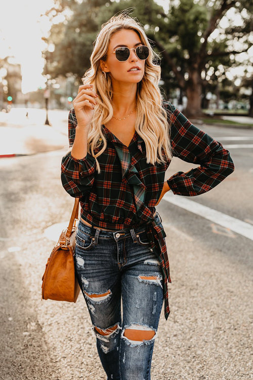 Back to School Tartan Ruffle Shirt - 2 Colors