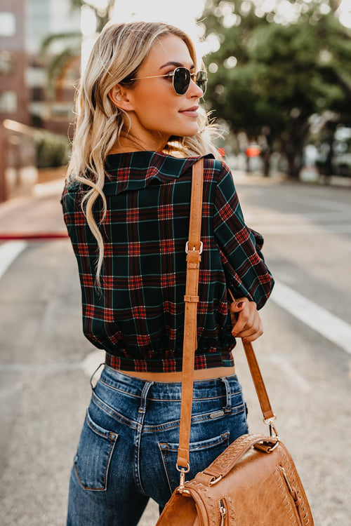 Back to School Tartan Ruffle Shirt - 2 Colors