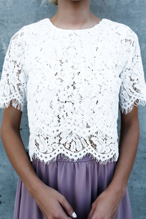 Marry Me Lace Short Sleeve Top - 3 Colors