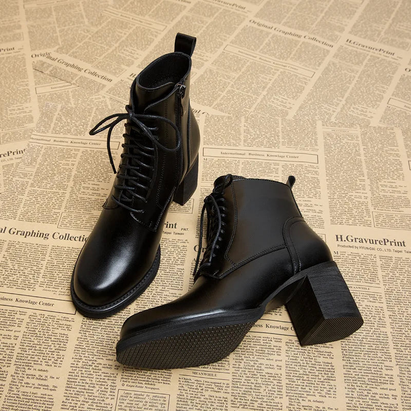 Vintage Black Lace Up Boots
