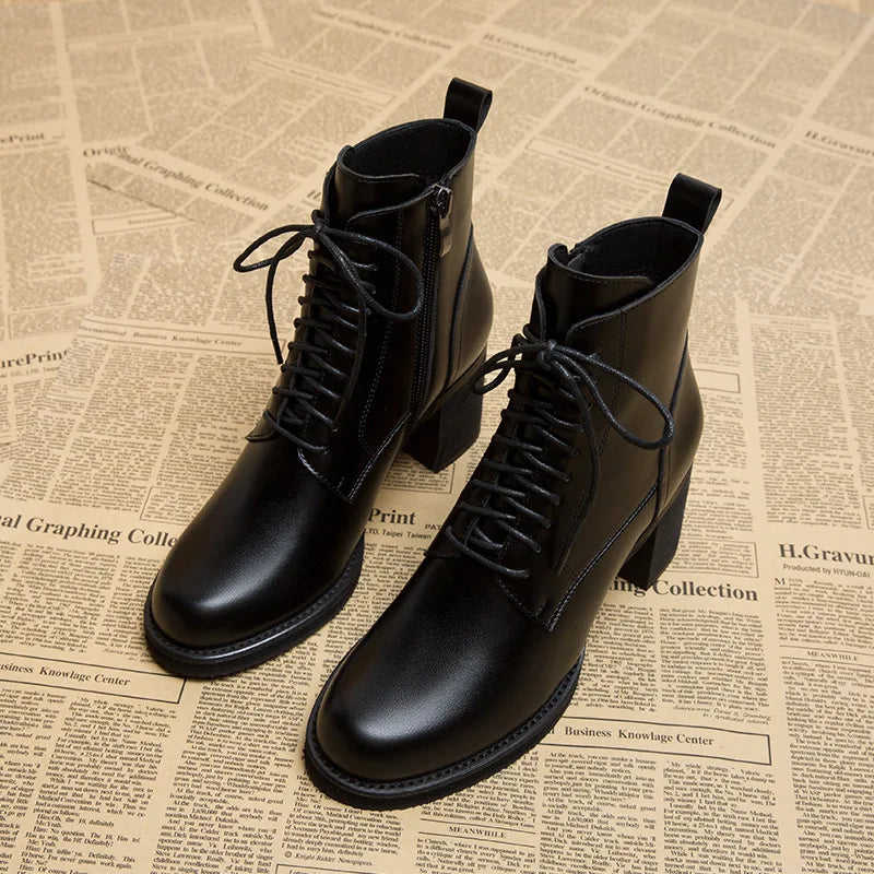 Vintage Black Lace Up Boots