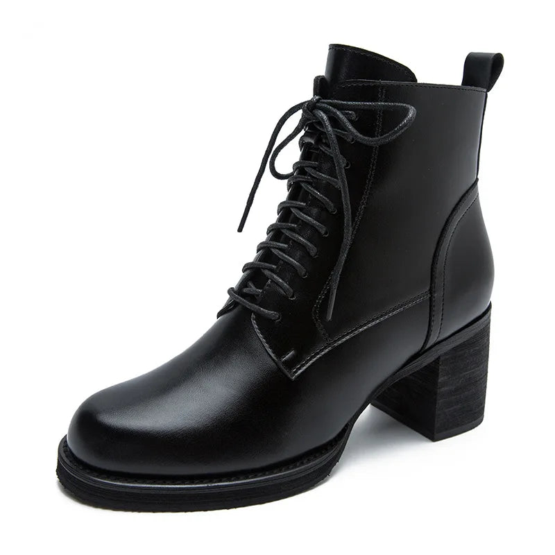 Vintage Black Lace Up Boots