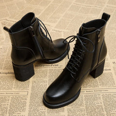 Vintage Black Lace Up Boots