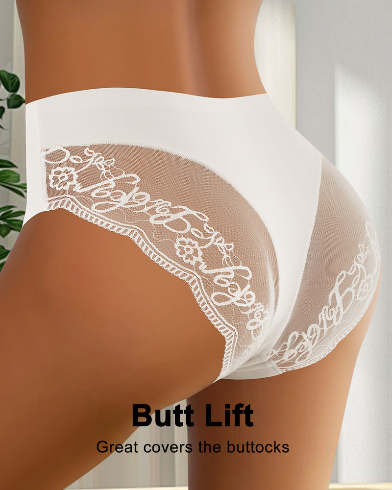 Patchwork Lace Seamless Elastic Panties