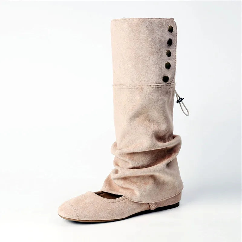 Wedge Flat Sleeve Boots