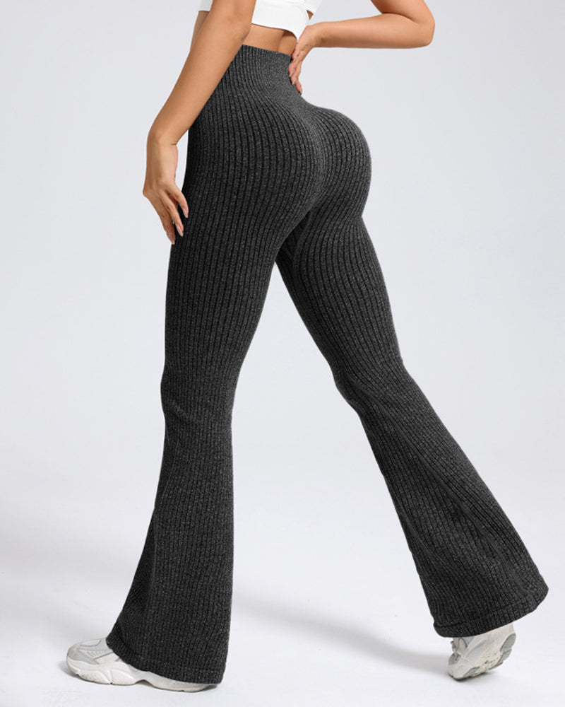 Women's Casual High-Waisted Comfortable Breathable Sports Yoga Tight Flare Pants