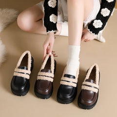 Winter Elegant and Sexy Waterproof and Warm Thick Soled Loafers