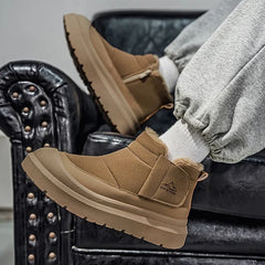 Winter Mens Snow Boot Outdoor Waterproof Non-slip Ankle Boot Plush Warm Cotton Boots