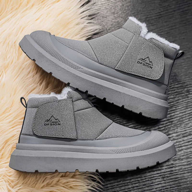 Winter Mens Snow Boot Outdoor Waterproof Non-slip Ankle Boot Plush Warm Cotton Boots