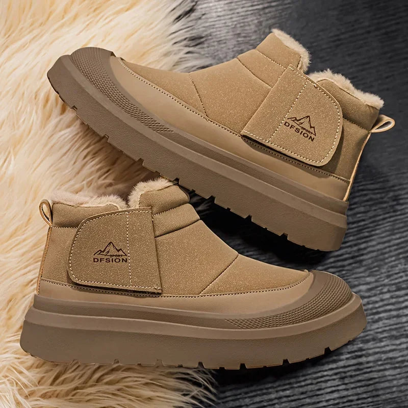 Winter Mens Snow Boot Outdoor Waterproof Non-slip Ankle Boot Plush Warm Cotton Boots