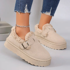 Winter Round Head Flat with Warm and Comfortable Non-slip Snow Boots
