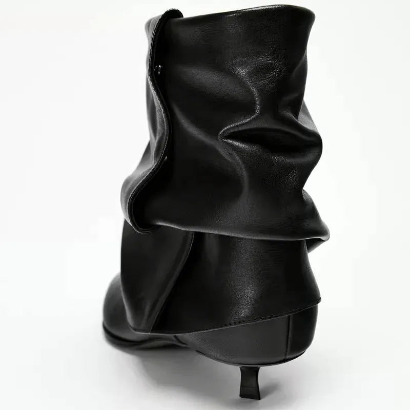 Pointed Toe High Heels Short Boots