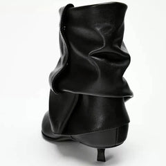 Pointed Toe High Heels Short Boots