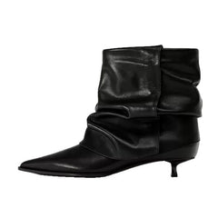 Pointed Toe High Heels Short Boots