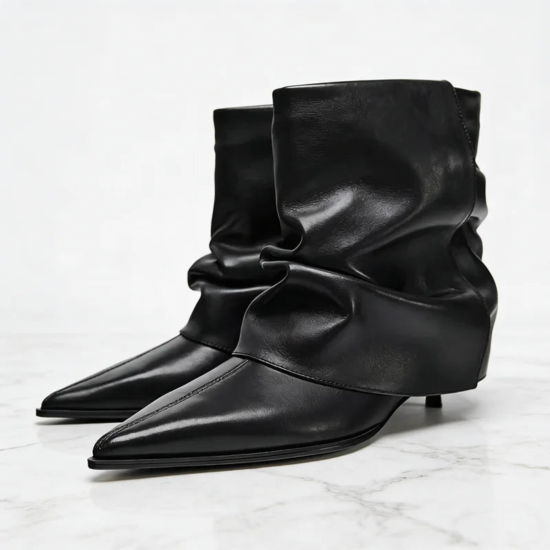 Pointed Toe High Heels Short Boots