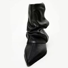 Pointed Toe High Heels Short Boots