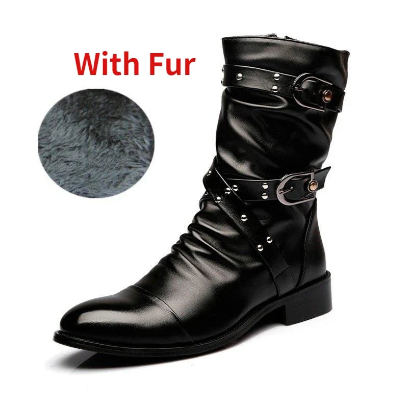 Winter Pointed Toe Men's Mid-calf Boots