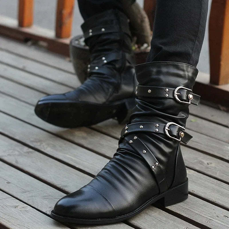 Winter Pointed Toe Men's Mid-calf Boots