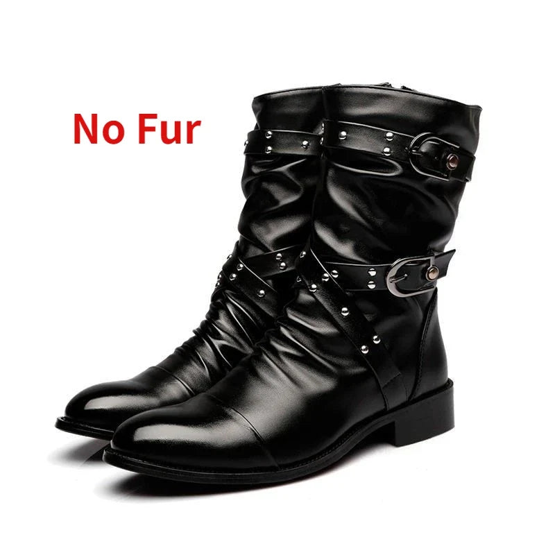 Winter Pointed Toe Men's Mid-calf Boots
