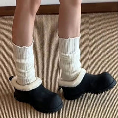 Winter Short Fur Warm Women's Suede Boots