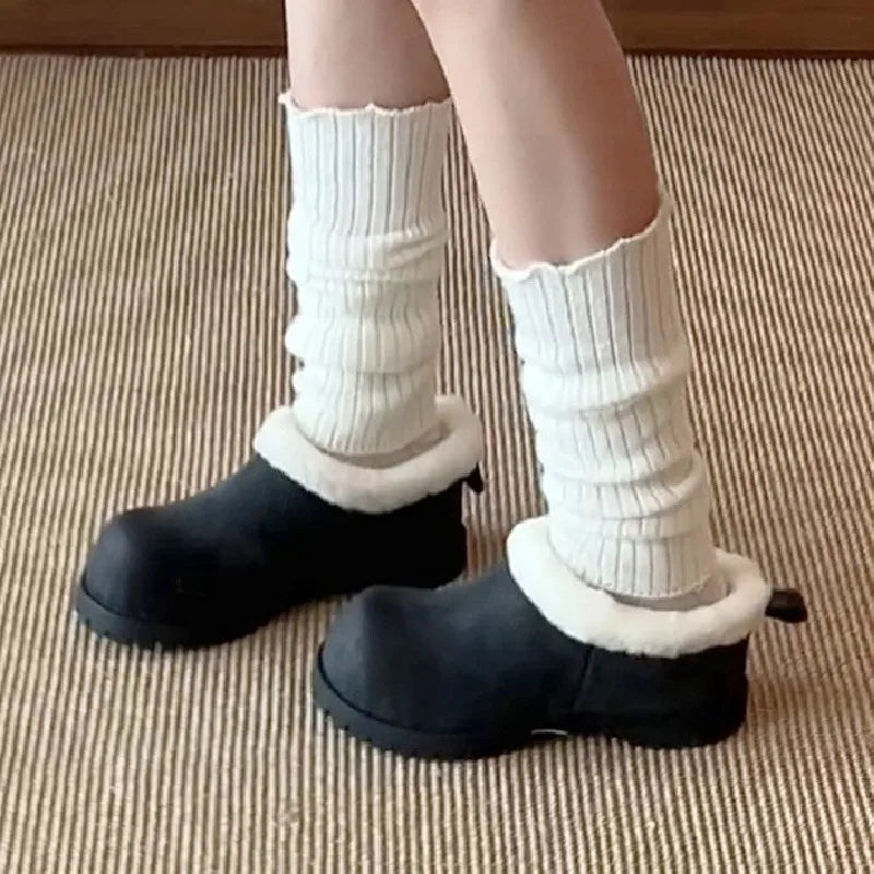 Winter Short Fur Warm Women's Suede Boots