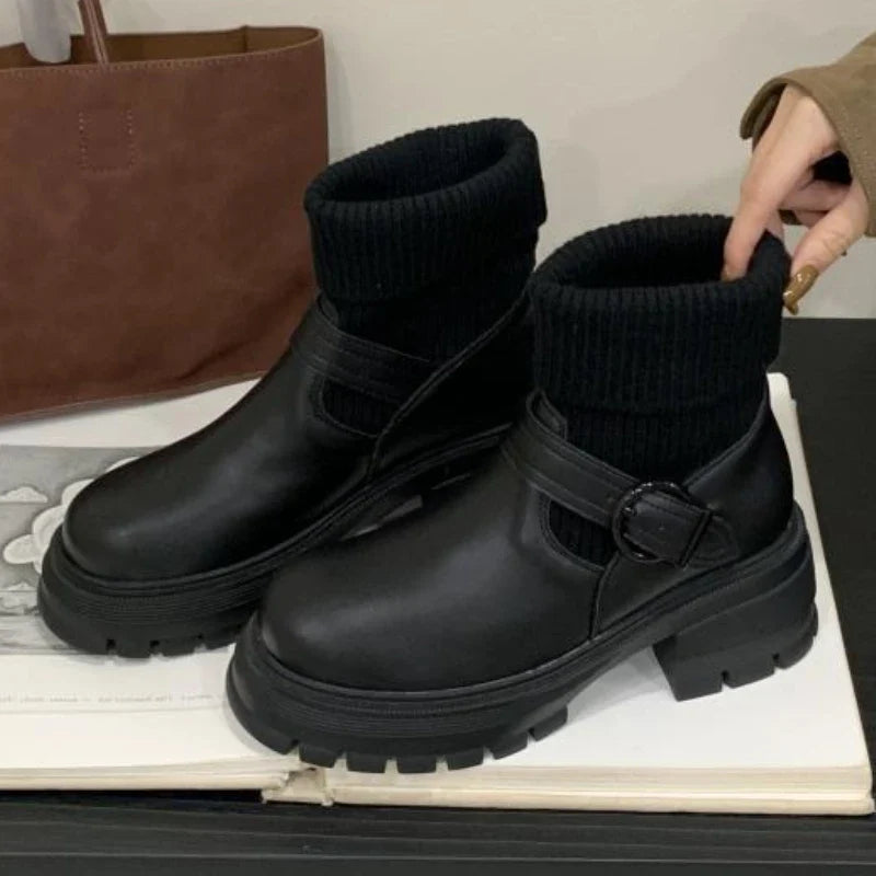 Winter Warm Knitted Stretch Sock Boots