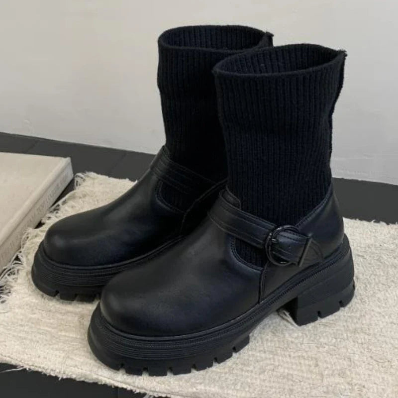 Winter Warm Knitted Stretch Sock Boots