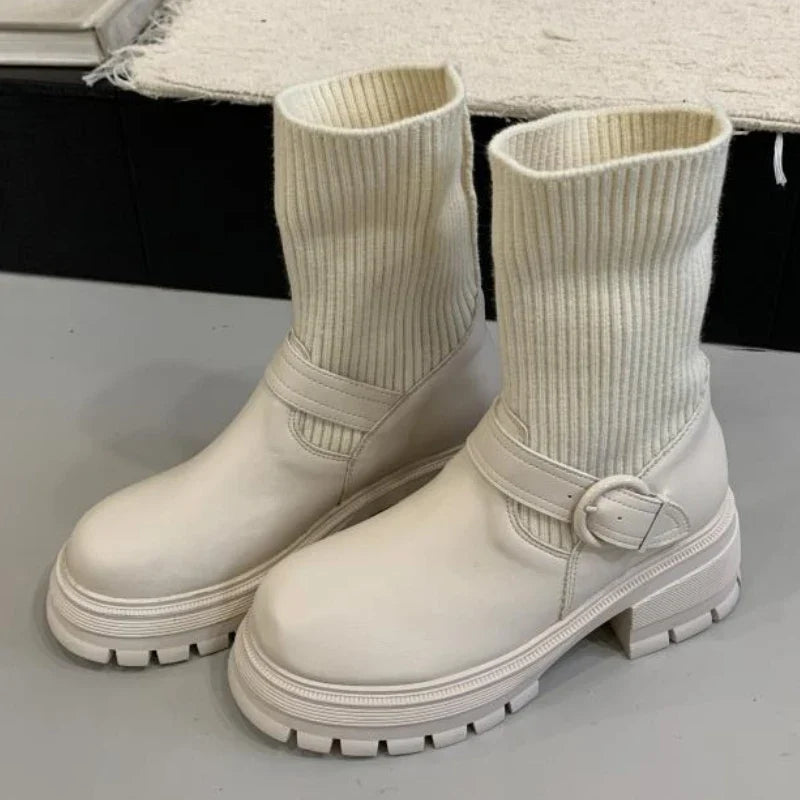 Winter Warm Knitted Stretch Sock Boots