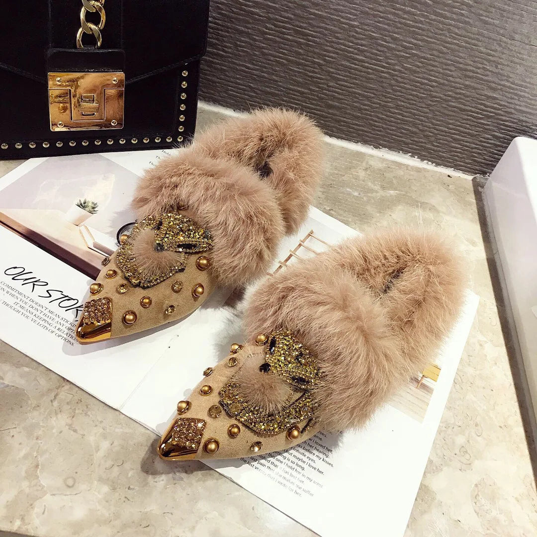 Winter Warm Pointed Single Shoes